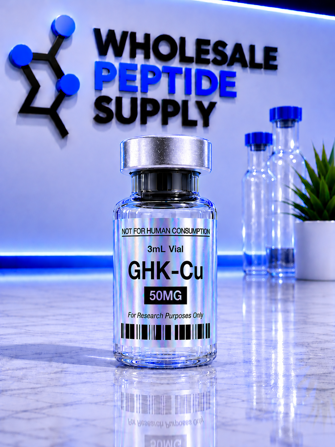 ghk-cu wholesale Copper Peptide  Anti-Aging Skincare Tri-Peptide  Bulk Naturals GHK-Cu Peptide Vial Lyophilized: Pure